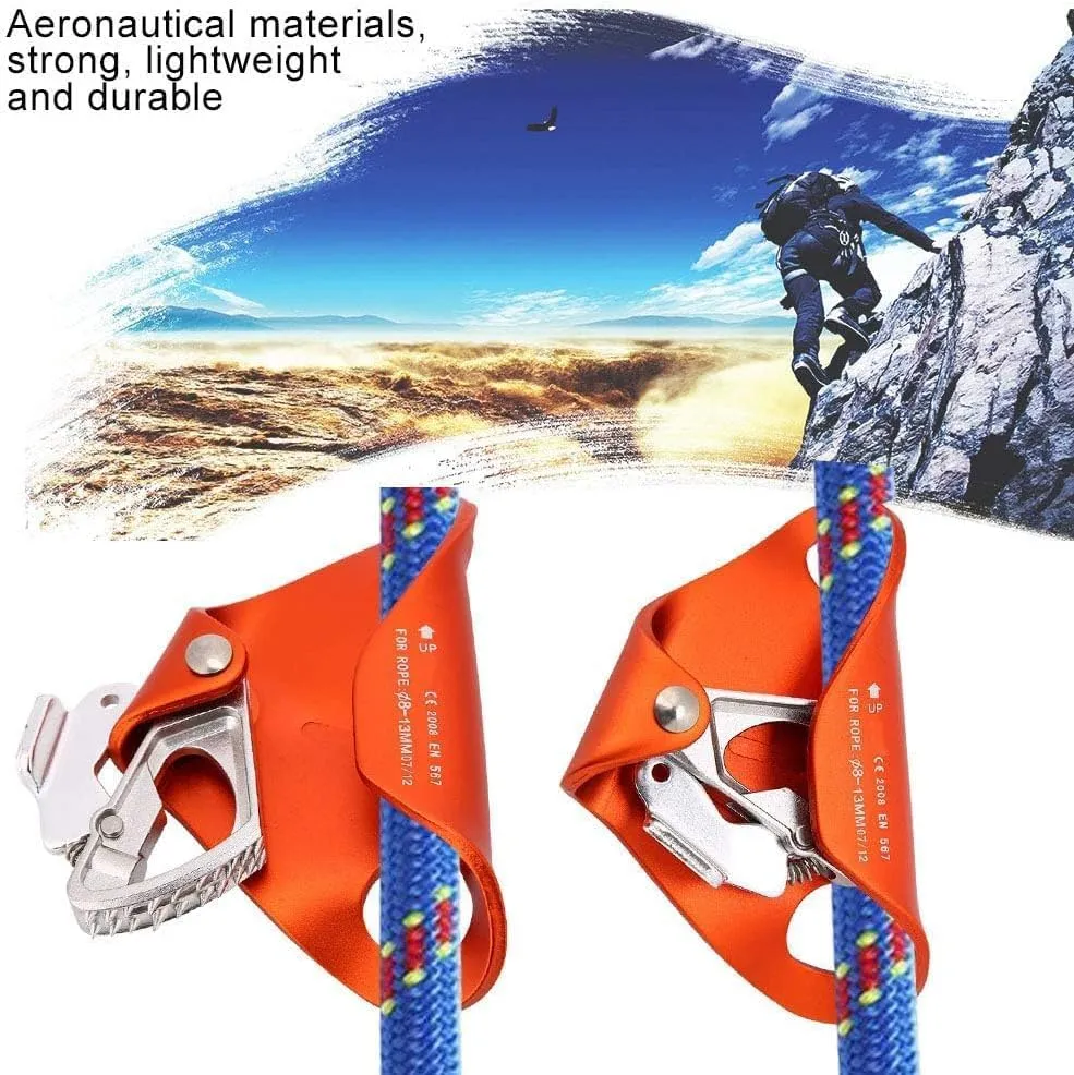 JEOZBM Climbing Chest Ascender, Climbing Ascender Riser, Aluminum Rock Climbing Equipment for Rock Climbing Caving Mountaineering