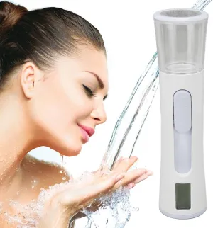 Jerliflyer Nano Facial Mister,with Double Spray Nozzle and LCD Screen Display, USB Rechargeable