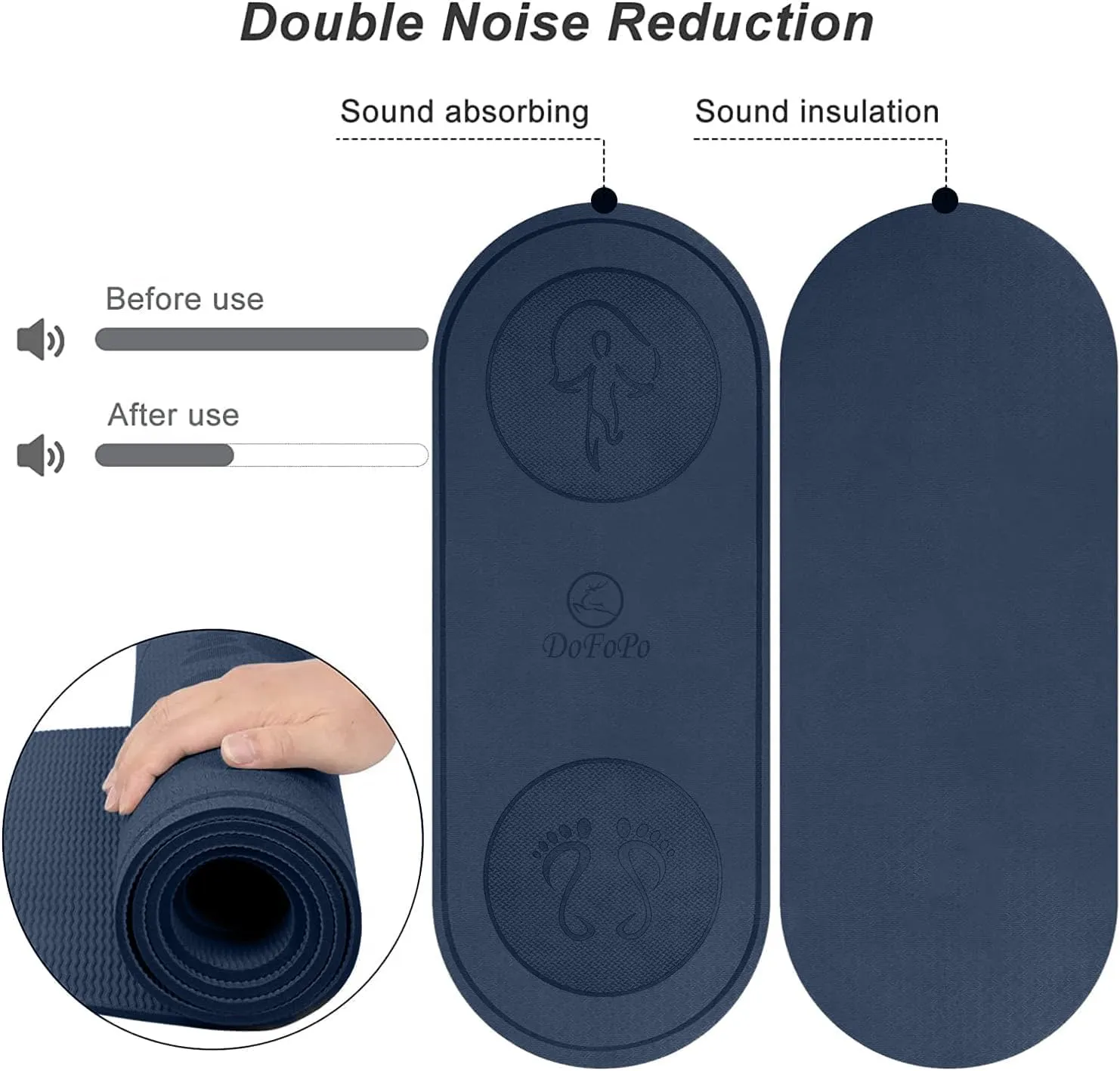 Jump Rope Mat 71"/63"x24" Larger Non-Slip Indoor Outdoor Exercise Fitness Mat, High-Density Workout Shock Absorption for Home Gym Flooring Concrete Jumping Rope