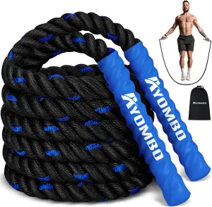 Jump Rope, Weighted Jump Rope for Fitness, Heavy Jump Ropes for Men Women Kids, Battle Skipping Ropes for Exercise, Suitable for Boxing, Cardio, Training Muscle Speed Home Gym Workout Equipment