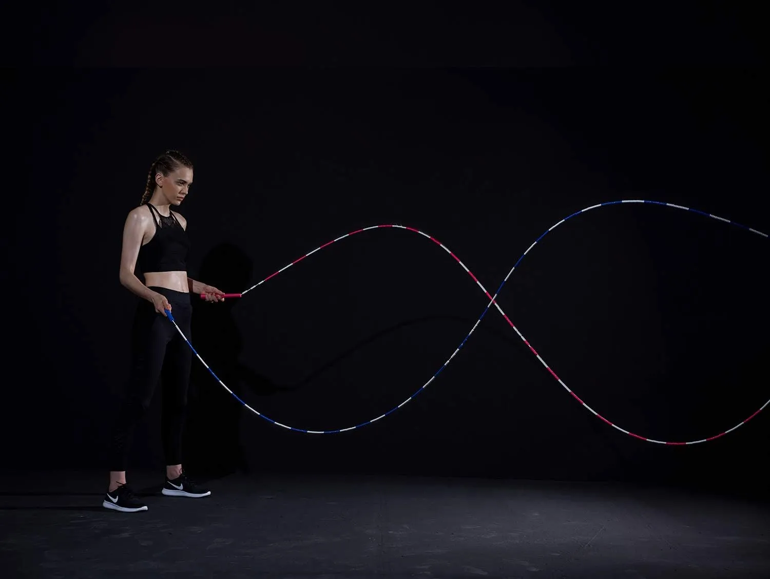 [JUMP Yuedong] Long Jump Rope, Double Dutch Jump Rope, Soft Beaded Segment Jump Rope Adjustable Super Long Rope Fitness Workout Tangle-Free Skipping Rope Great for Different Activities Exercising, Crossfit, Cardio Balance Training