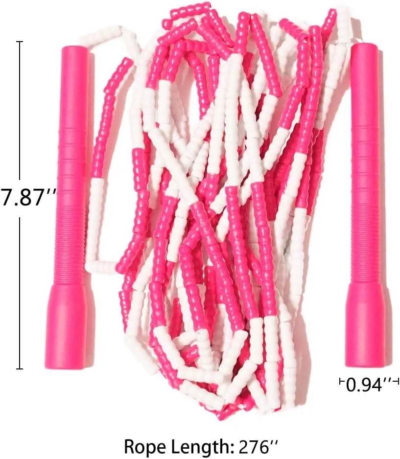 [JUMP Yuedong] Long Jump Rope, Double Dutch Jump Rope, Soft Beaded Segment Jump Rope Adjustable Super Long Rope Fitness Workout Tangle-Free Skipping Rope Great for Different Activities Exercising, Crossfit, Cardio Balance Training