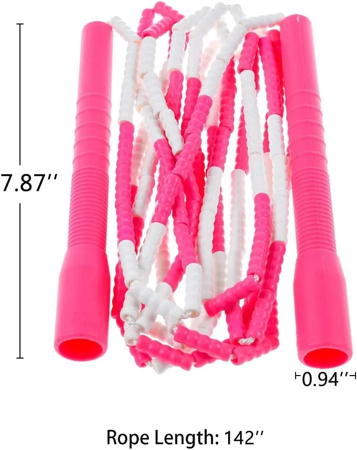 [JUMP Yuedong] Long Jump Rope, Double Dutch Jump Rope, Soft Beaded Segment Jump Rope Adjustable Super Long Rope Fitness Workout Tangle-Free Skipping Rope Great for Different Activities Exercising, Crossfit, Cardio Balance Training