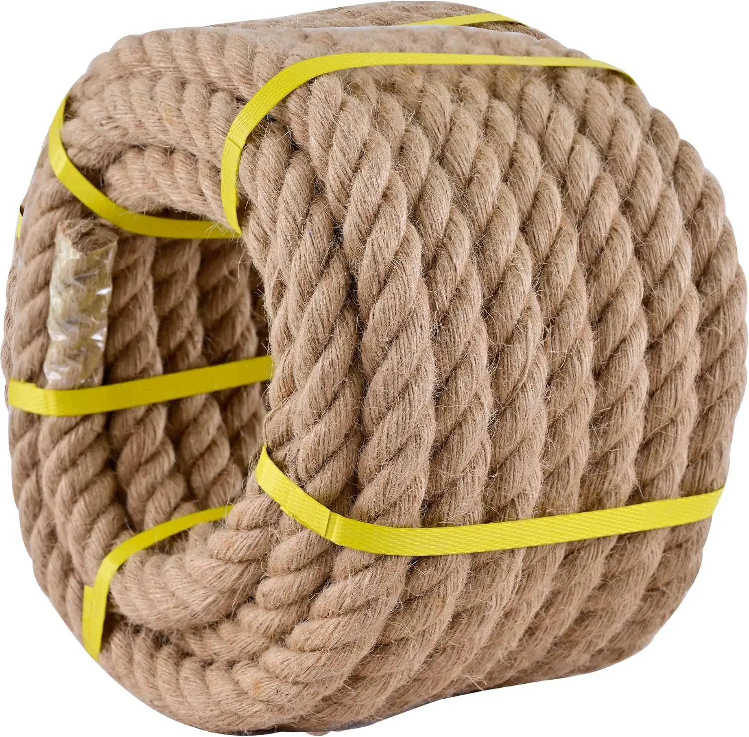 Jute Rope 3/4 Inch x 50Ft,Natural Hemp Rope,Thick Rope,Swing Rope,Heavy Duty Rope Available as Tug of War Rope,Nautical Rope,Craft Rope,Lasso Rope and Rope for Hammock,etc.