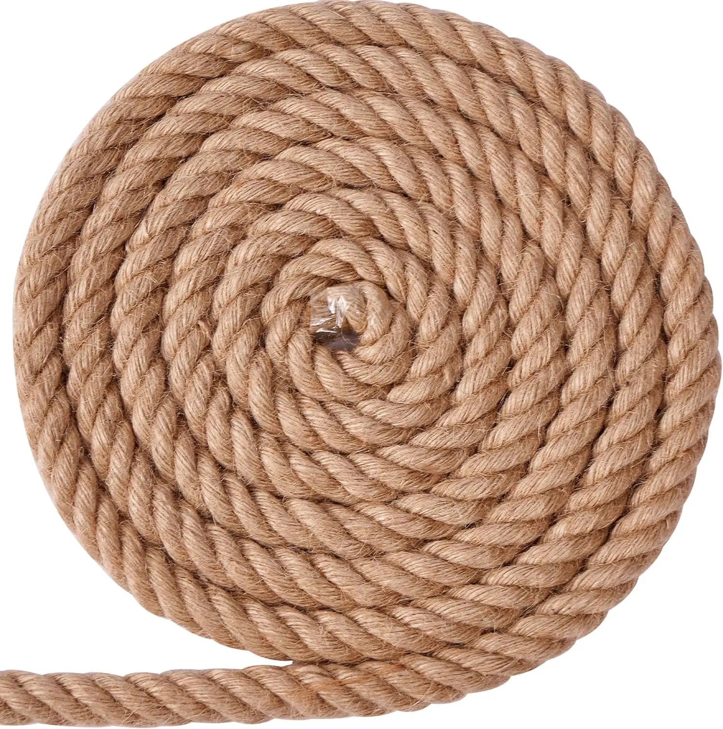 Jute Rope 3/4 Inch x 50Ft,Natural Hemp Rope,Thick Rope,Swing Rope,Heavy Duty Rope Available as Tug of War Rope,Nautical Rope,Craft Rope,Lasso Rope and Rope for Hammock,etc.