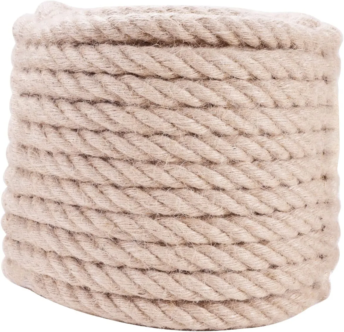 Jute Rope - Twisted Manila Ropes Natural Thick Hemp Rope Multipurpose for Indoor and Outdoor Use, for Docks, Railings, DIY Projects, Home Decorating, Climbing (3/4 inch x 100 Feet)