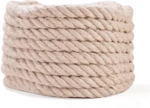 Jute Rope - Twisted Manila Ropes Natural Thick Hemp Rope Multipurpose for Indoor and Outdoor Use, for Docks, Railings, DIY Projects, Home Decorating, Climbing (3/4 inch x 100 Feet)