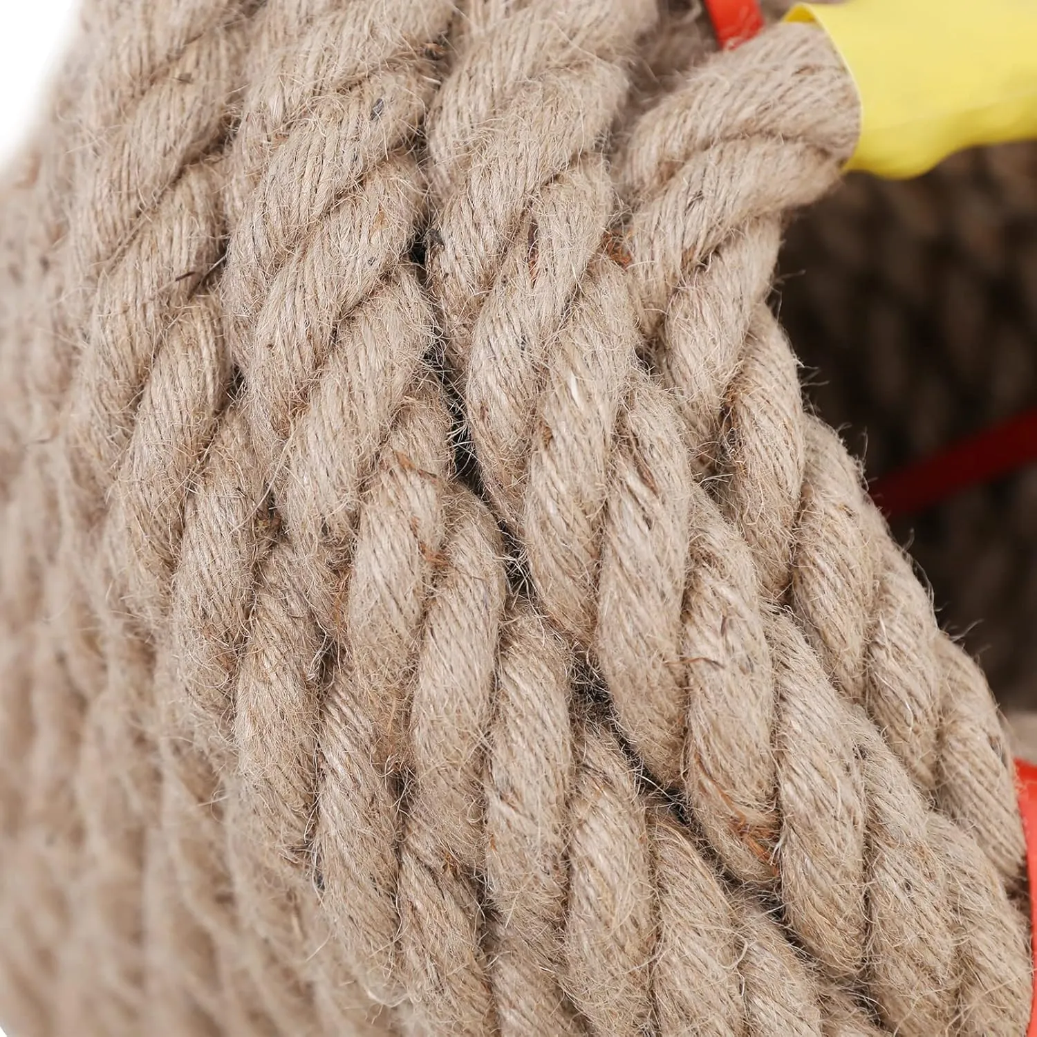 Jute Rope,5/8 inch x 100 FT Natural Twisted Manila Heavy Duty Hemp Ropes for Crafts,Swing for Tree,Gardening, Bundling, Hammock, Nautical, Tug of War, Railings, Home Decorating