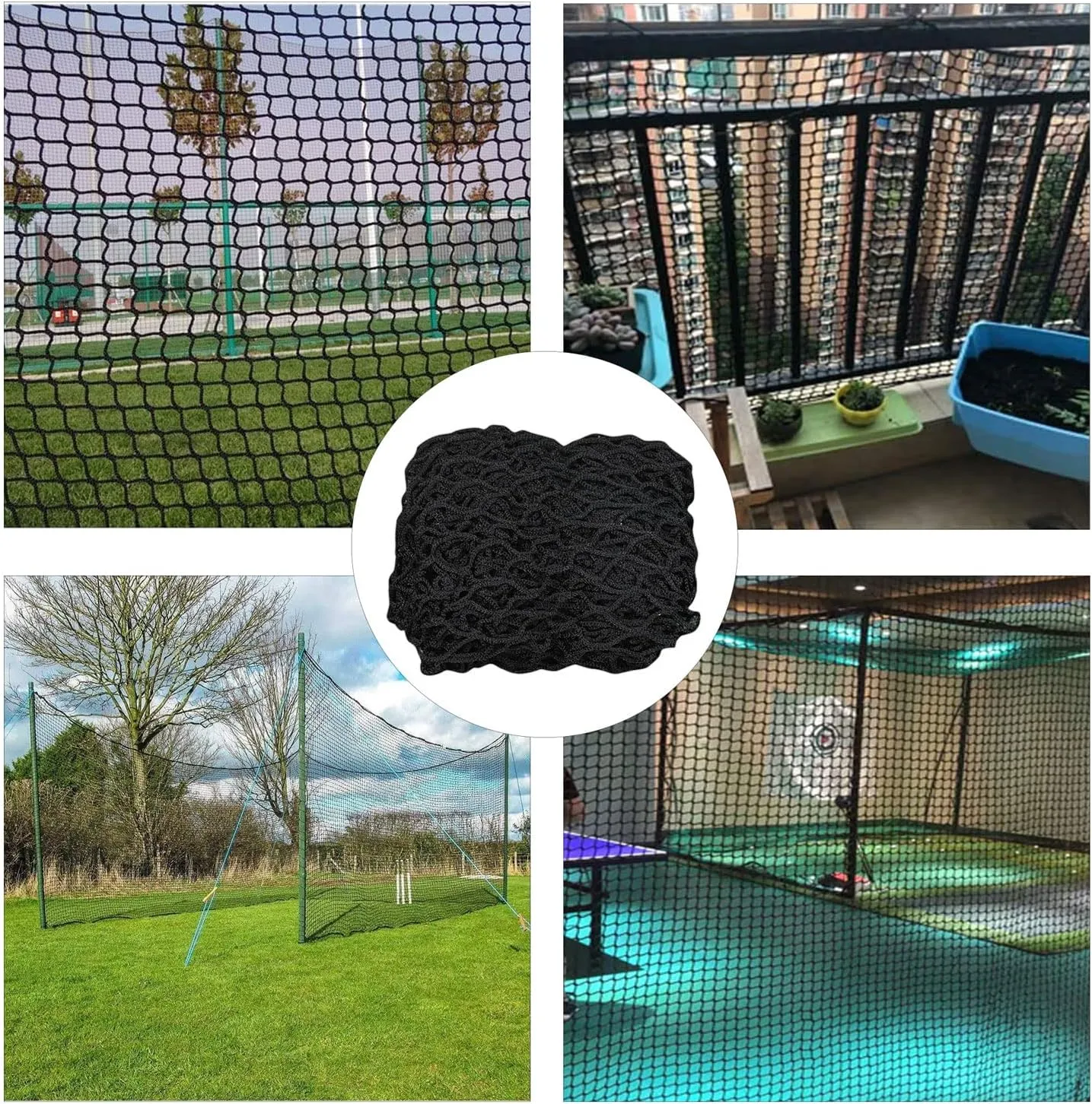 KACQIHTU Safety Net Protection Rope Net Baseball Net Kids Pet Stair Balcony Protection Net Baseball Softball Backstop Nets Knotless Polyester Sports Netting Black