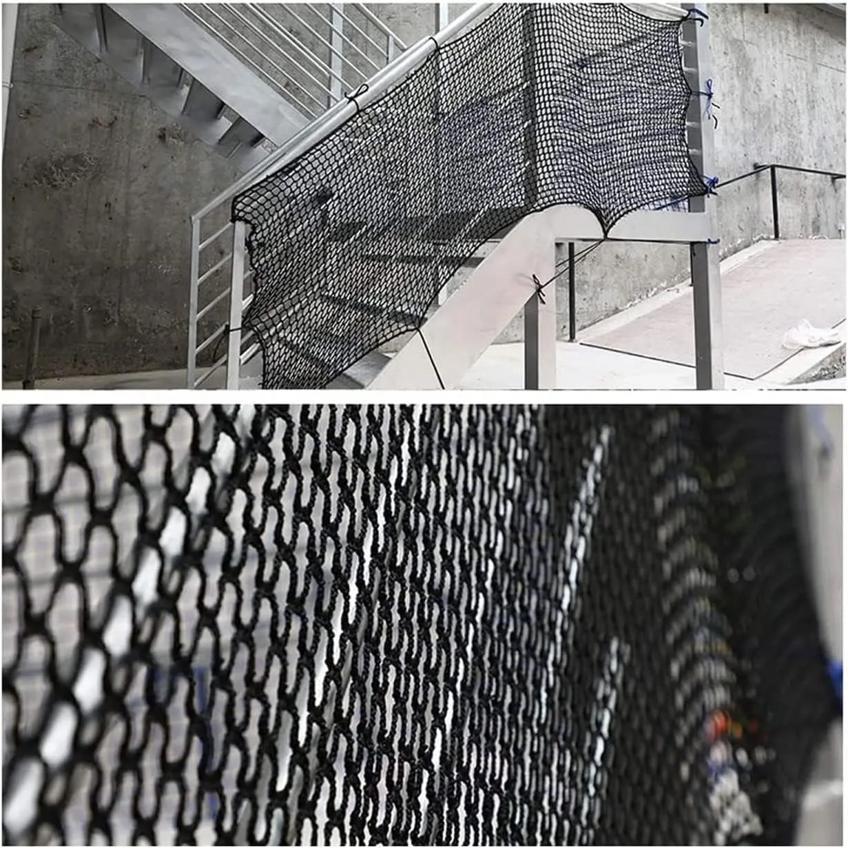 KACQIHTU Safety Net Protection Rope Net Baseball Net Kids Pet Stair Balcony Protection Net Baseball Softball Backstop Nets Knotless Polyester Sports Netting Black