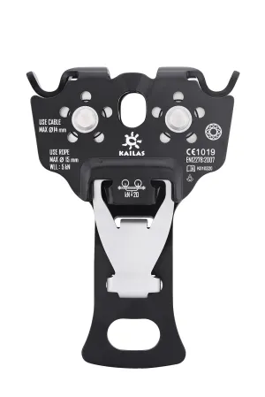KAILAS Climbing Pulley Rescue CE UIAA Certified Double Pulley Rope 28kN Mobile Micro Lightweight Heavy Duty Aluminum Steel (1, Black, 1)