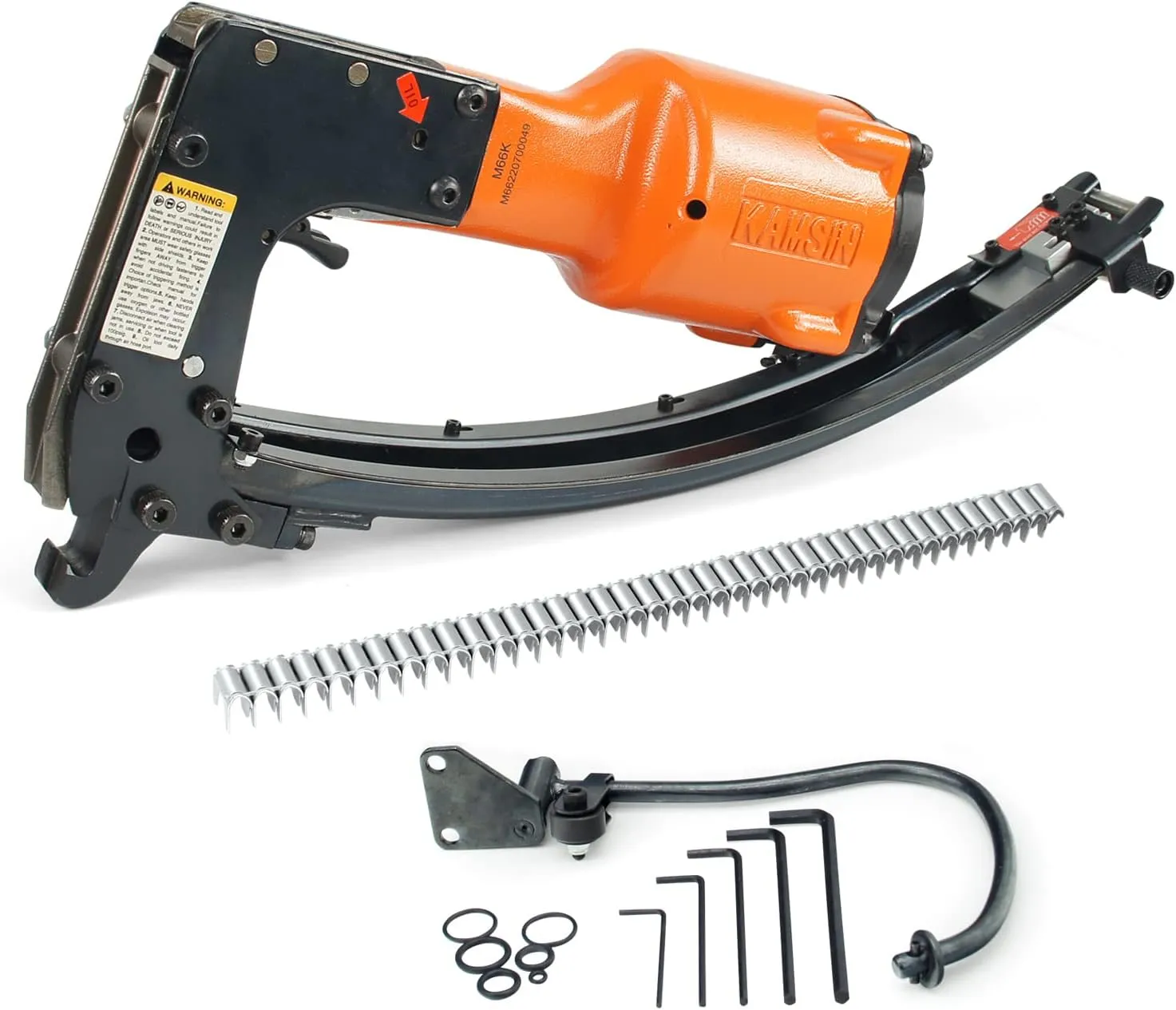 Kamsin M66K Pneumatic Clinching Stapler - Air Power Clinching Clipper for Fixing Mattress Traps, Spring, Vertex Clips and J Clips