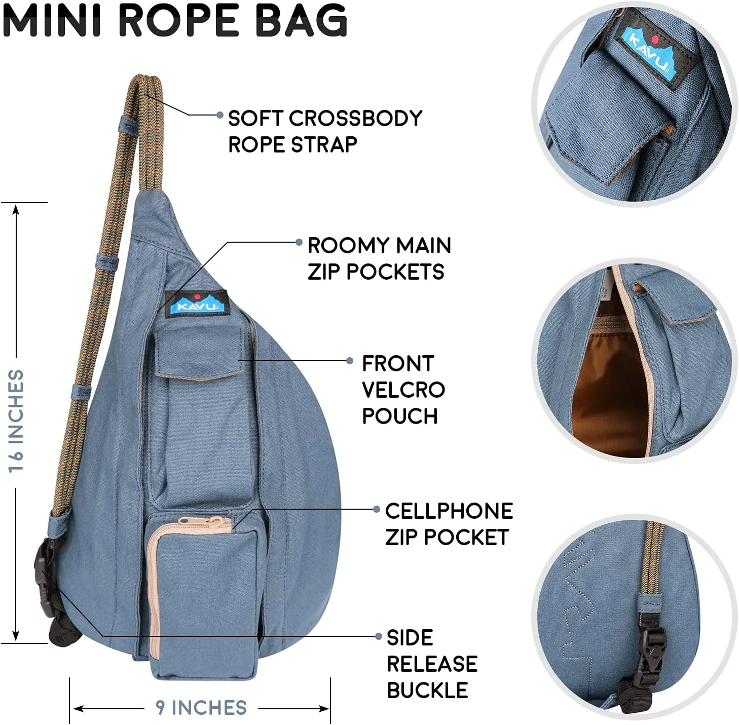 KAVU Mini Rope Bag Cotton Crossbody Sling