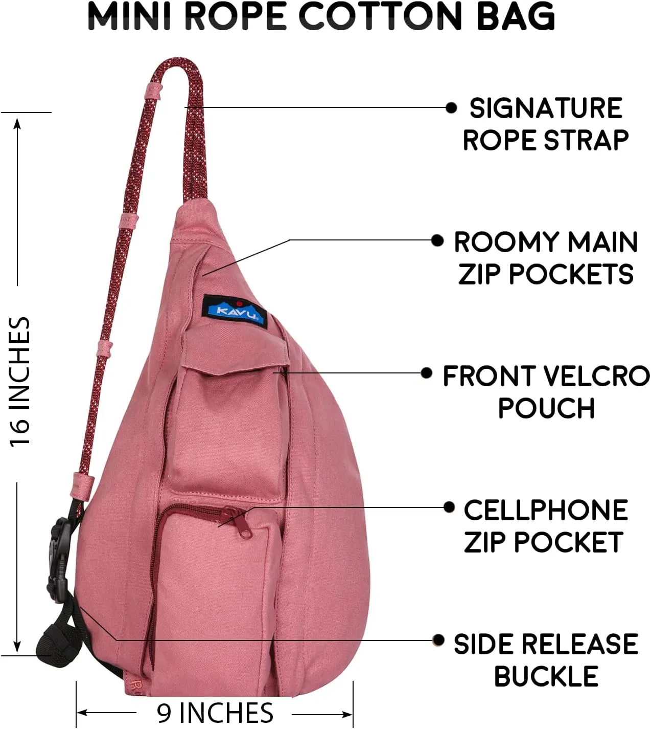 KAVU Mini Rope Bag Cotton Crossbody Sling