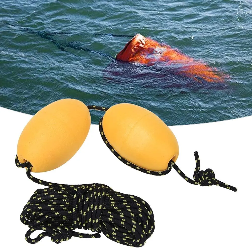Kayak Boat Leash Rope with Buoy, Marine Rope Tow Line, Kayaking Boat Buoy Stainless Steel Hook Suitable for Fishing Drift Anchors System