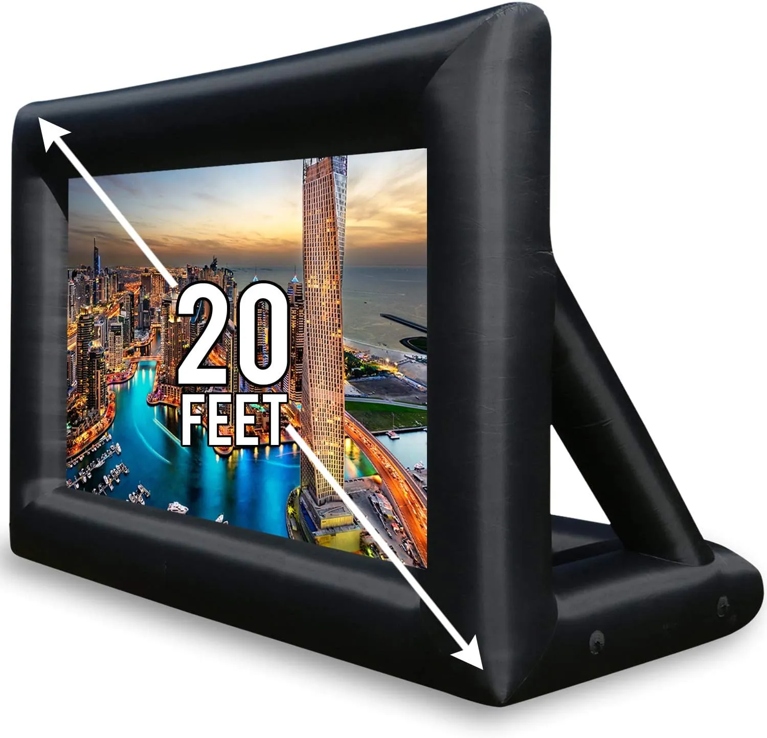 KHOMO GEAR 20 ft Outdoor Projector Screen - Supports Front and Rear Projection - Includes Inflation Fan, Tie-Downs and Storage Bag - Inflatable Projector Screen
