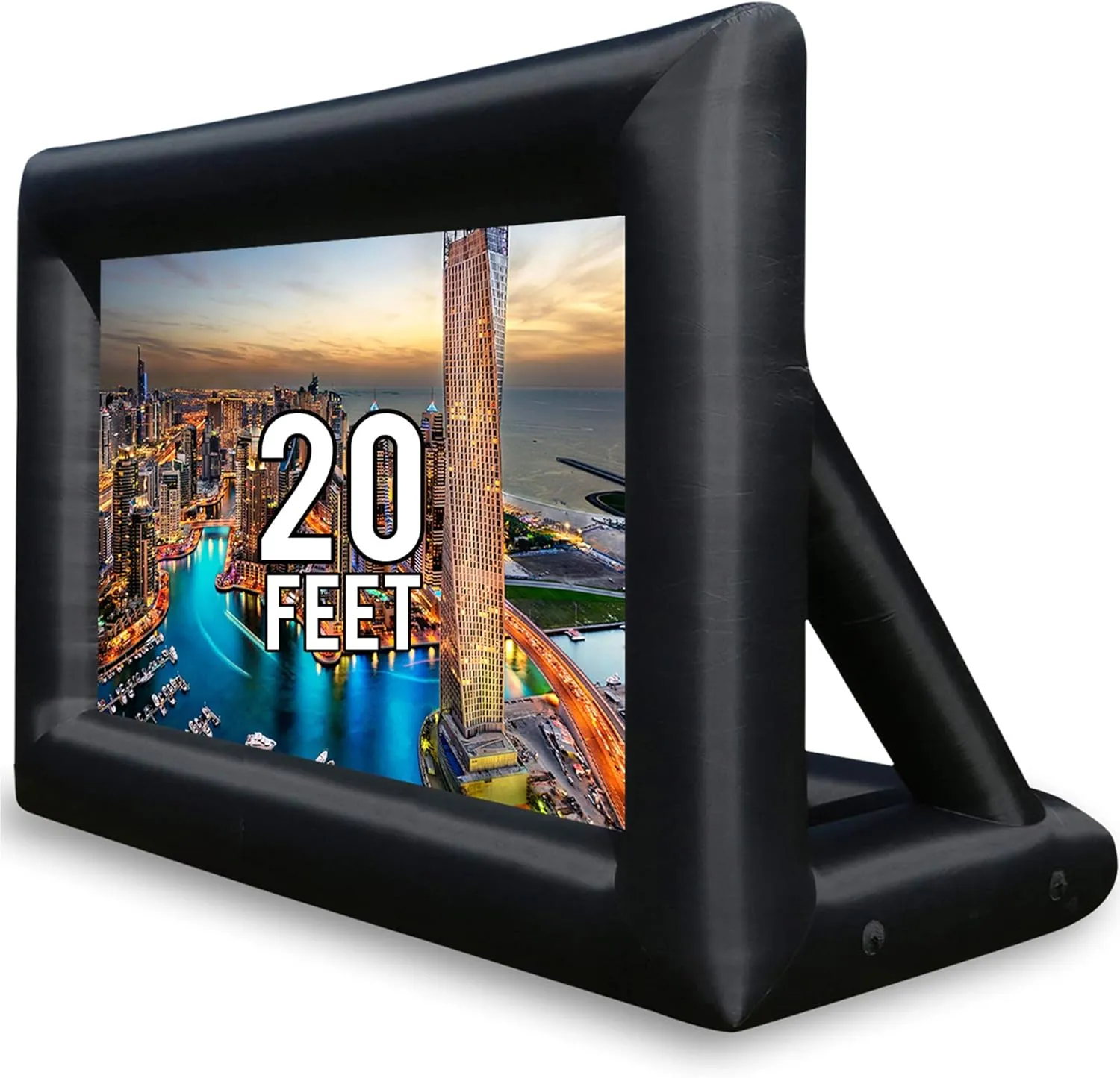 KHOMO GEAR 20 ft Outdoor Projector Screen - Supports Front and Rear Projection - Includes Inflation Fan, Tie-Downs and Storage Bag - Inflatable Projector Screen