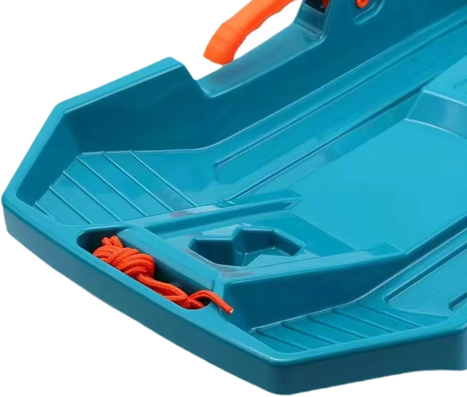 Kids Downhill Snow Sled with Brake Handles with Pull Rope 24.6inch Long Multipurpose for Kids Winter Fun Dunes Sand Sled