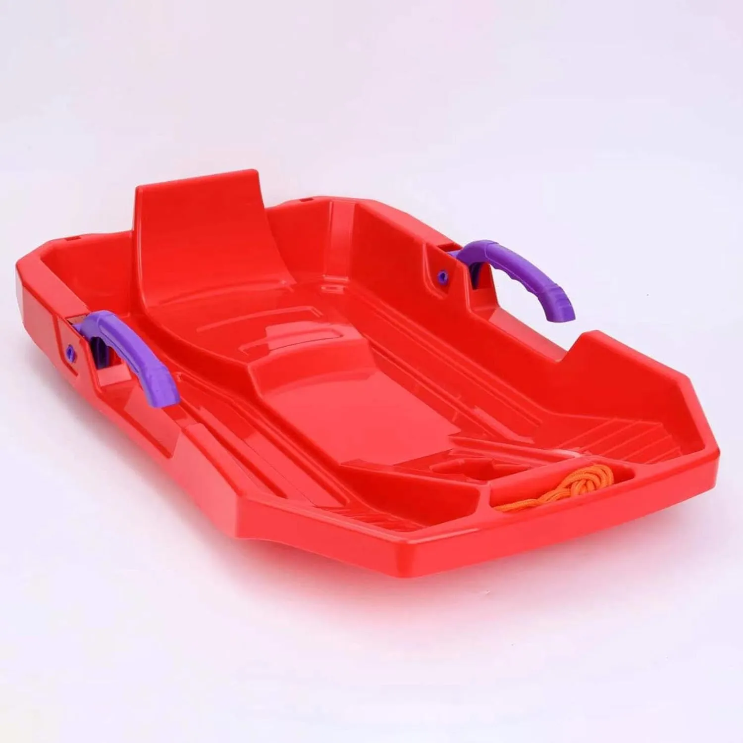 Kids Downhill Snow Sled with Brake Handles with Pull Rope 24.6inch Long Multipurpose for Kids Winter Fun Dunes Sand Sled