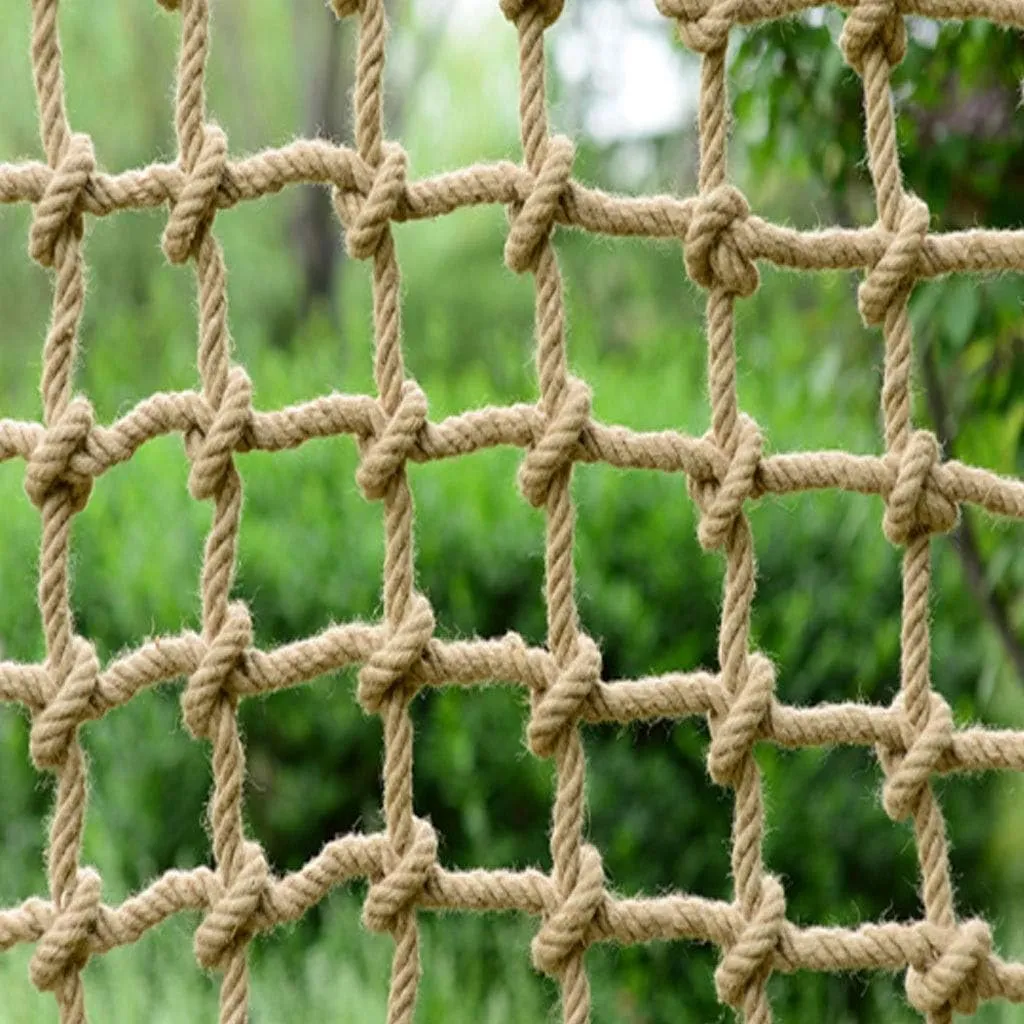 Kids Playground Railing Rope Net, Tree House Climbing Net Balcony Safety Net Ladder Truck Trailer Heavy Duty Netting Hemp Rope 8mm Grid 10cm (Size : 5 * 5m(16 * 16ft))