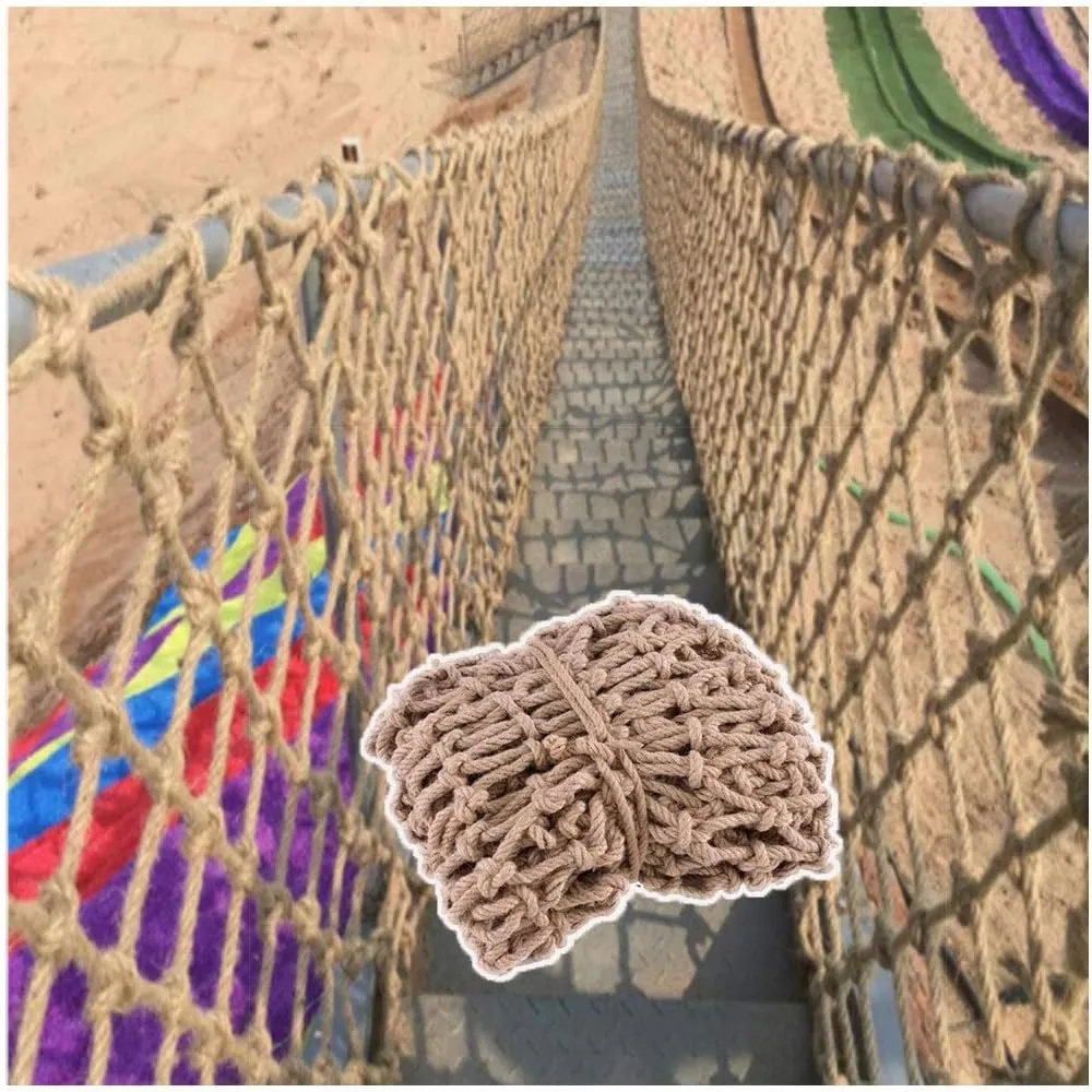 Kids Playground Railing Rope Net, Tree House Climbing Net Balcony Safety Net Ladder Truck Trailer Heavy Duty Netting Hemp Rope 8mm Grid 10cm (Size : 5 * 5m(16 * 16ft))