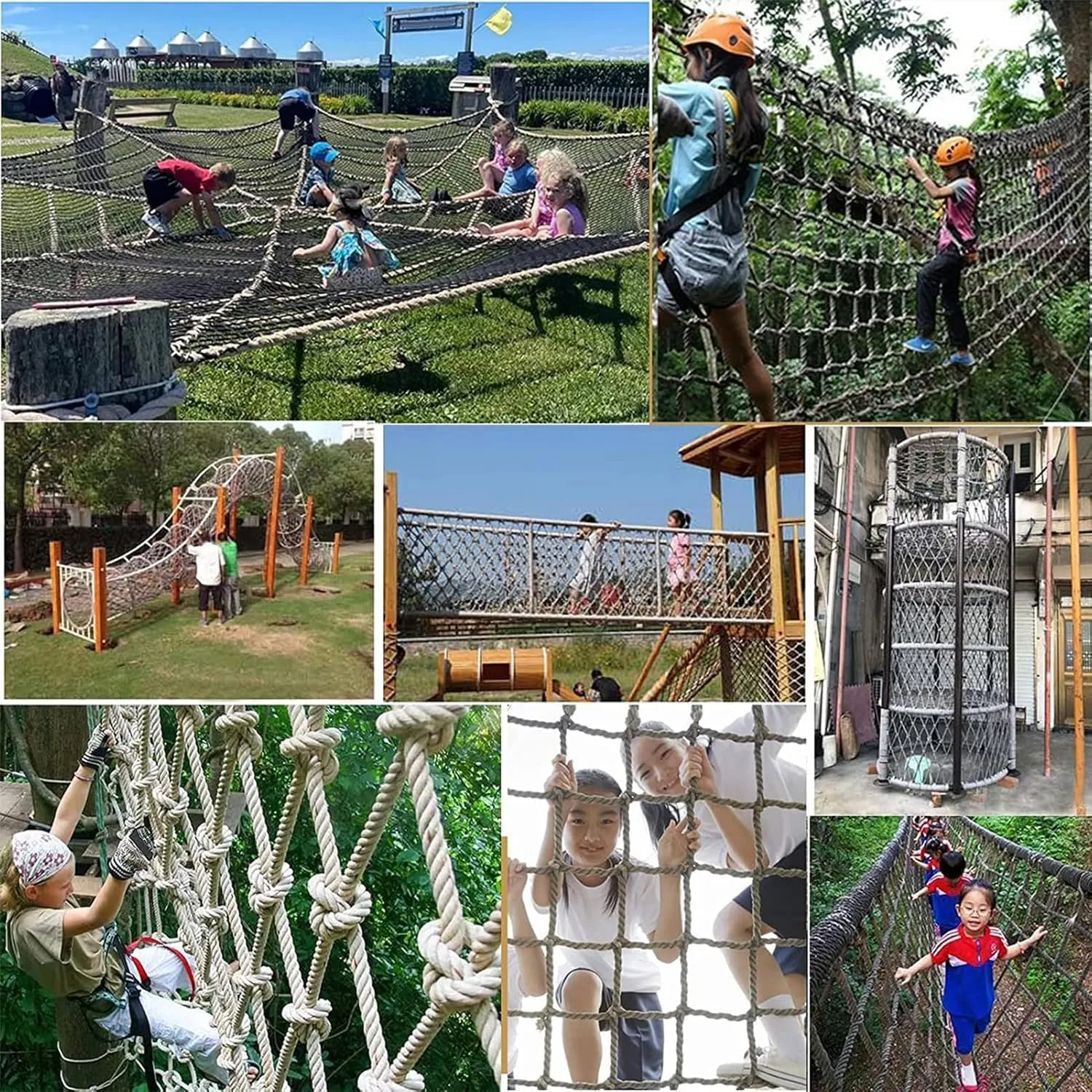 Kids Safety Climbing Net - Climbing Frame Net for Outdoor Playground Treehouse - Heavy Duty Cargo Net Rope Ladder & Swingset Accessory - Weather-Resistant & Durable,600x600cm