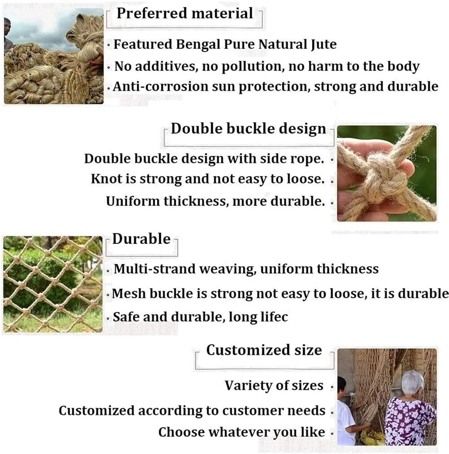 Kids Safety Net, Climbing Cargo Rope Ladder Truck Trailer Heavy Duty Netting Playground Swing Treehouse Climb Birds Net Pets Fence Decoration (Size : 3 * 10m(10 * 33ft))