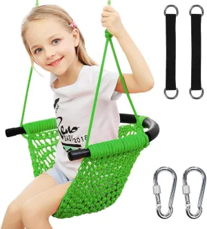 Kids Tree Swing Seat for Kids Rope Swing Seat, Indoor Swing for Kids Outdoor, Backyard Swing Tree Swing Seat Door Swing (Green)