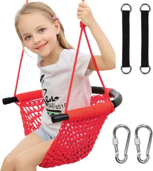 Kids Tree Swing Seat for Kids Rope Swing Seat, Indoor Swing for Kids Outdoor, Backyard Swing Tree Swing Seat Door Swing (Red)