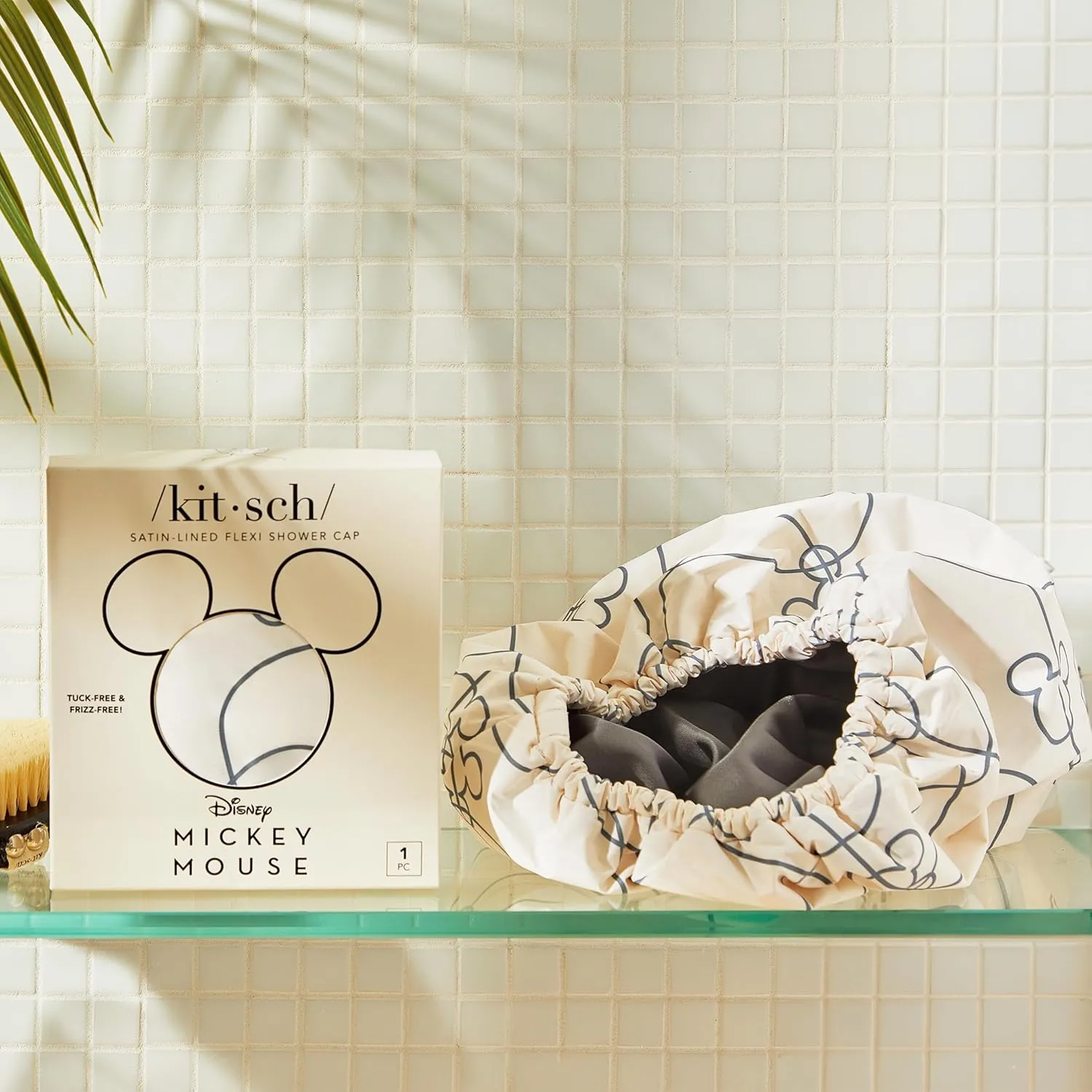 Kitsch Mickey/Minnie Luxury Shower Caps for Women Reusable Waterproof - Large Shower Cap for Women and Men, Non-slip, Quick-dry Hair Cap for Long and Short Hair, Stylish Design