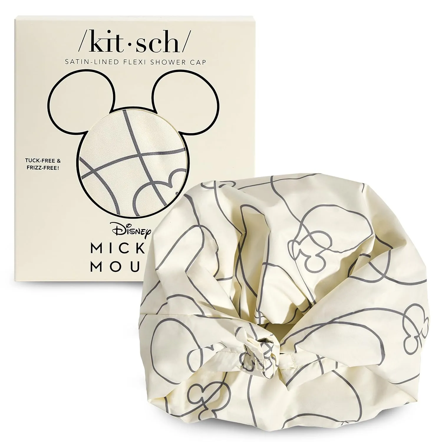 Kitsch Mickey/Minnie Luxury Shower Caps for Women Reusable Waterproof - Large Shower Cap for Women and Men, Non-slip, Quick-dry Hair Cap for Long and Short Hair, Stylish Design