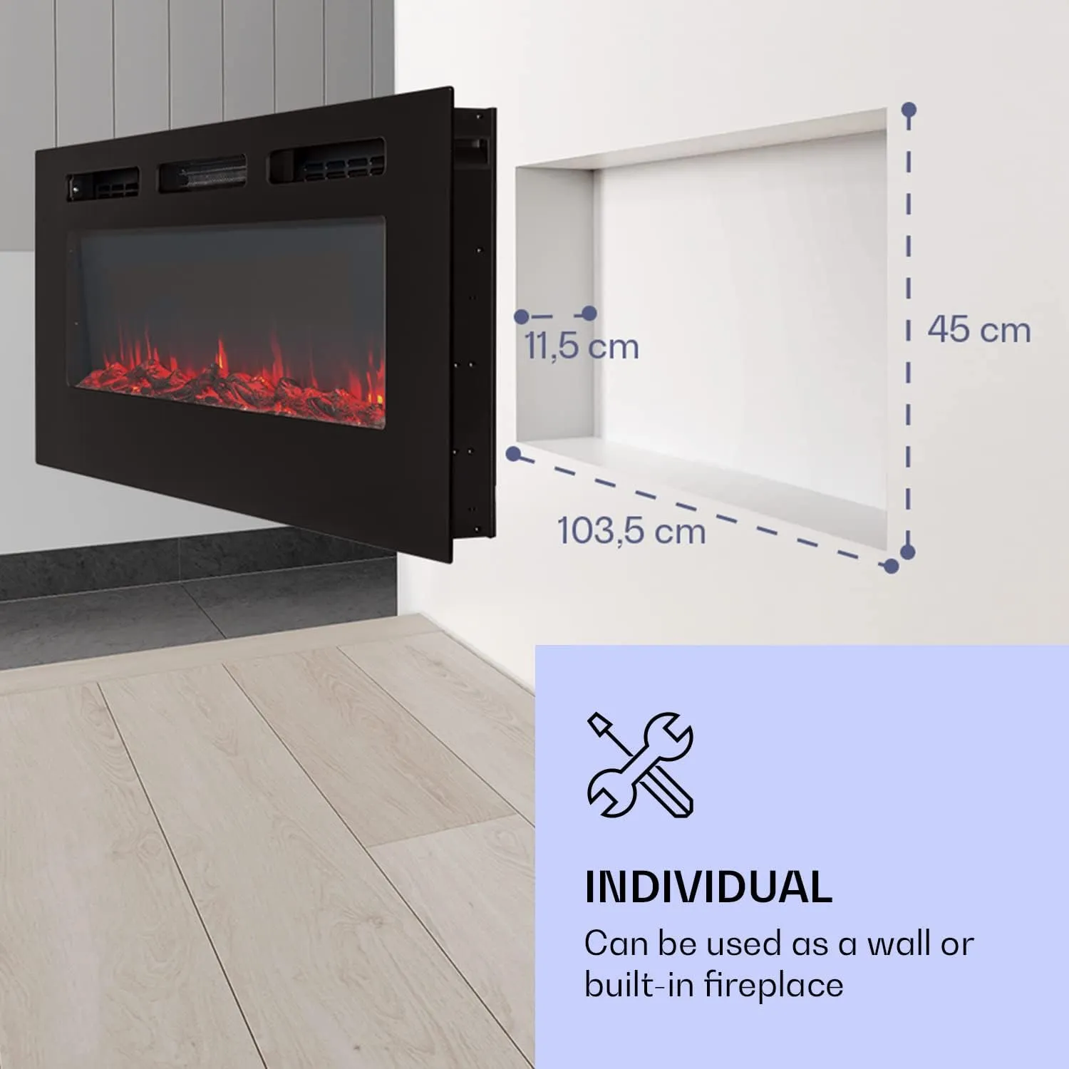 Klarstein Galeras Electric Stove - Electric Stove with 900 or 1.800 W Heat Output, Electric Stove with LED Lighting in 3 Colours, Weekly Timer, 127 x 47 x 13 cm (WxHxD), Black