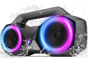 KMAG Portable Bluetooth Speaker - IPX7 Waterproof Wireless Speakers with 80W Loud HiFi Stereo Sound, 20H Playtime, Dynamic Light, Deep Bass, Dual Pairing, 5.3 BT for Outdoor, Gifts