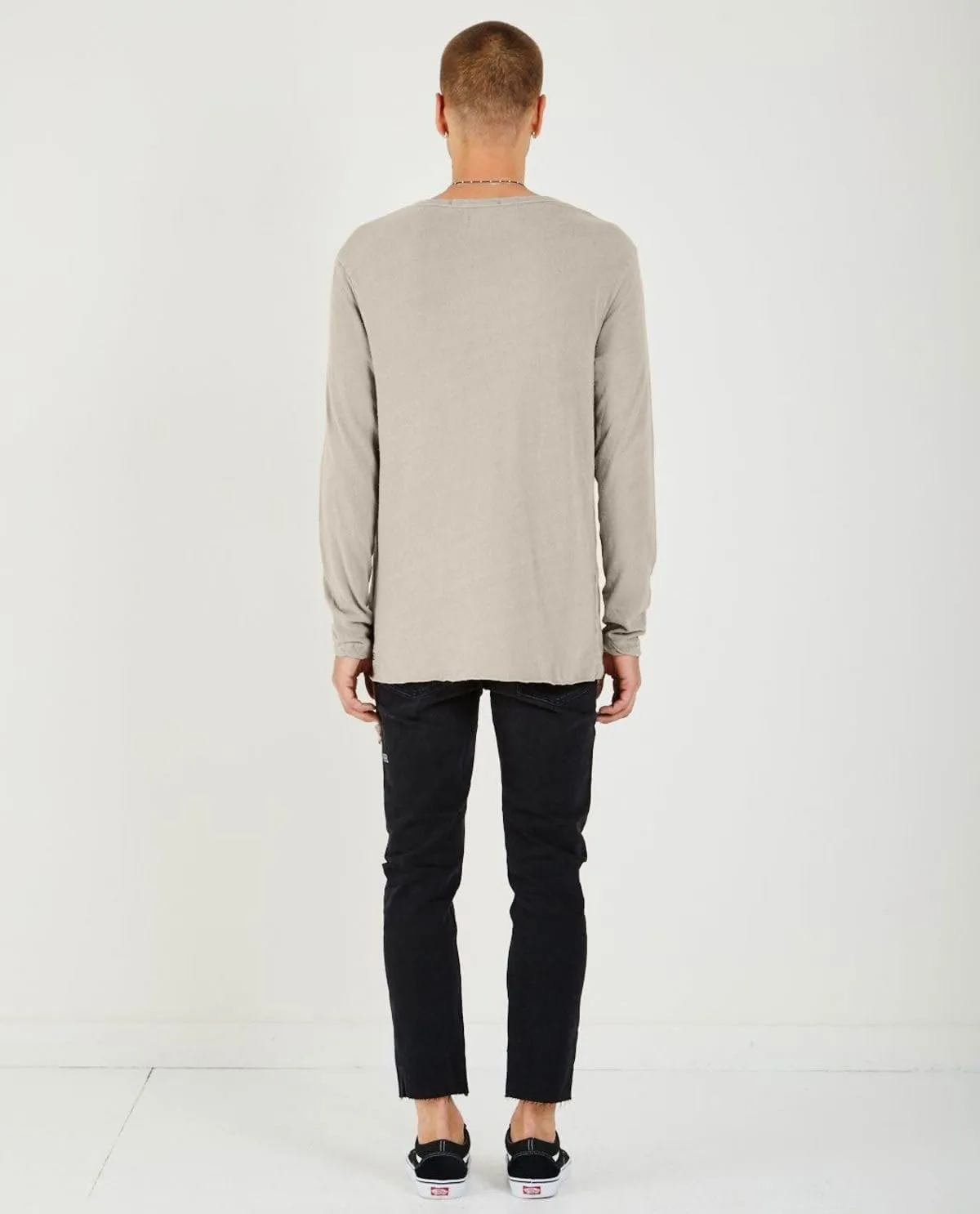 ksubi Men's Faded Grey Loose Morals Cotton Silk Crew