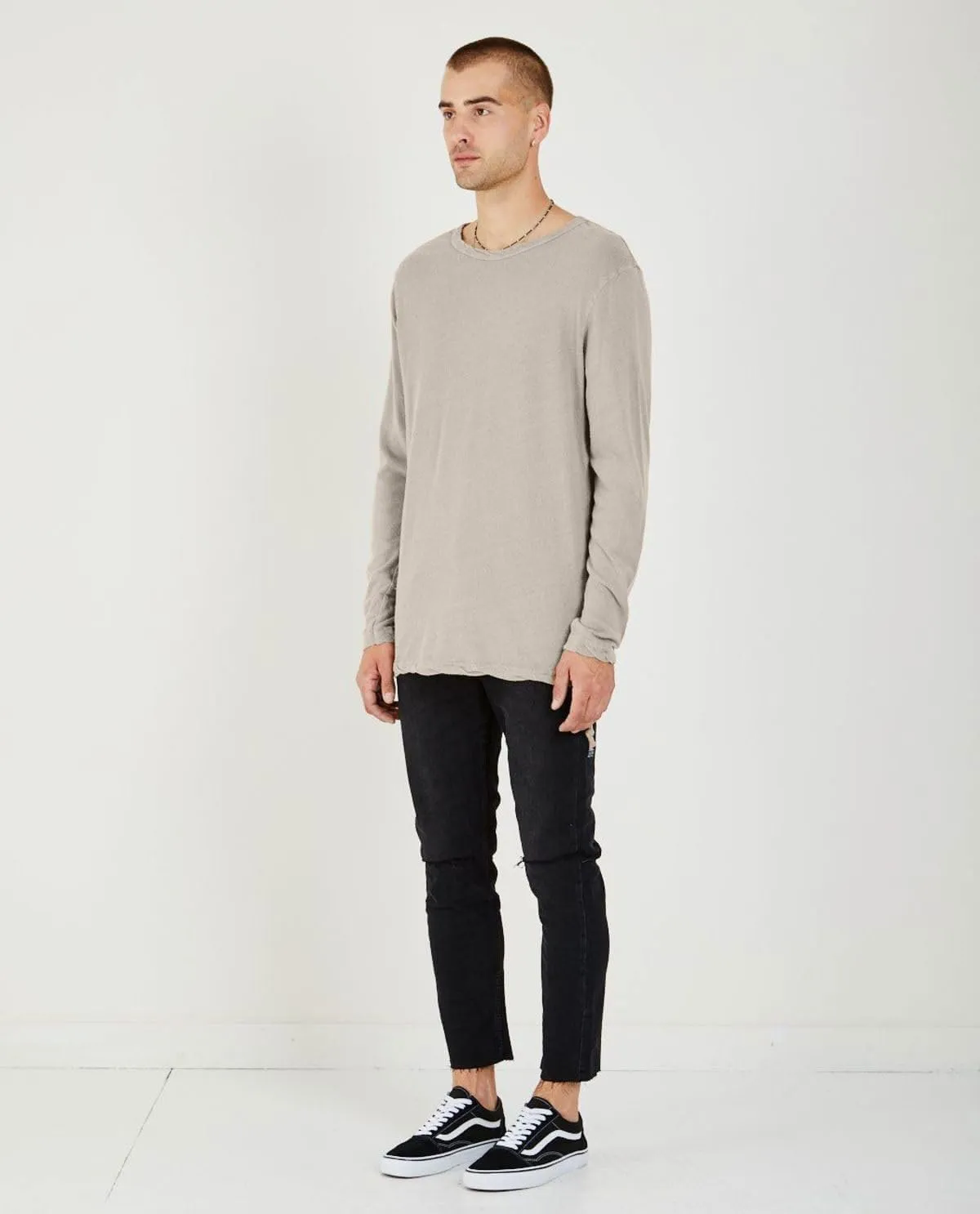ksubi Men's Faded Grey Loose Morals Cotton Silk Crew