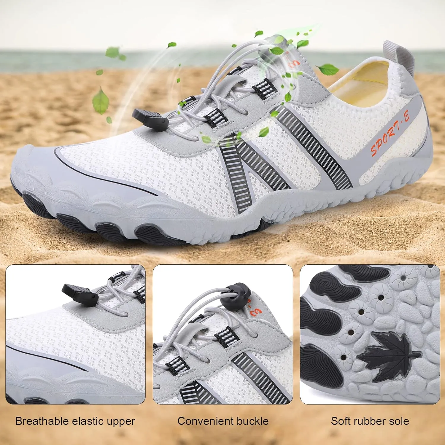KUNWFNIX Water Shoes for Men Women Quick Dry Water Sports Barefoot Shoes Aqua Socks for Swim Beach Pool Surf Yoga for Women Men