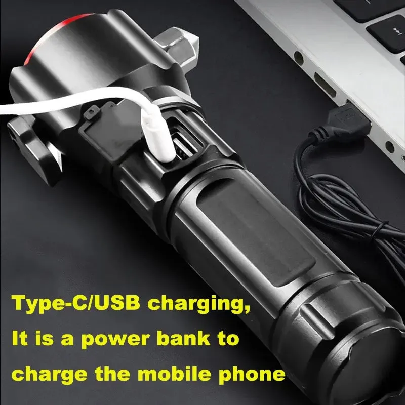 Laser LED Tactical Flashlight With 1Km Range and long lasting backup | Imported