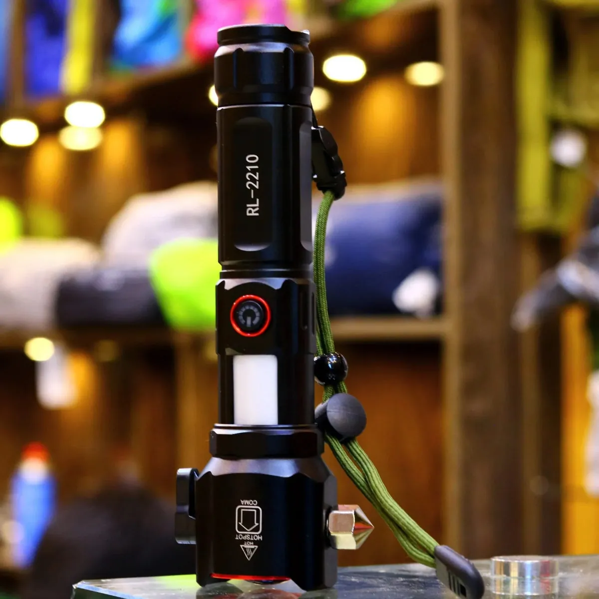 Laser LED Tactical Flashlight With 1Km Range and long lasting backup | Imported