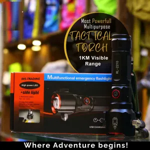 Laser LED Tactical Flashlight With 1Km Range and long lasting backup | Imported