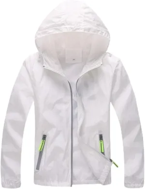 Lasher Womens Lightweight Windbreaker UV Protect Coat Hooded Zip Up Sport Jacket