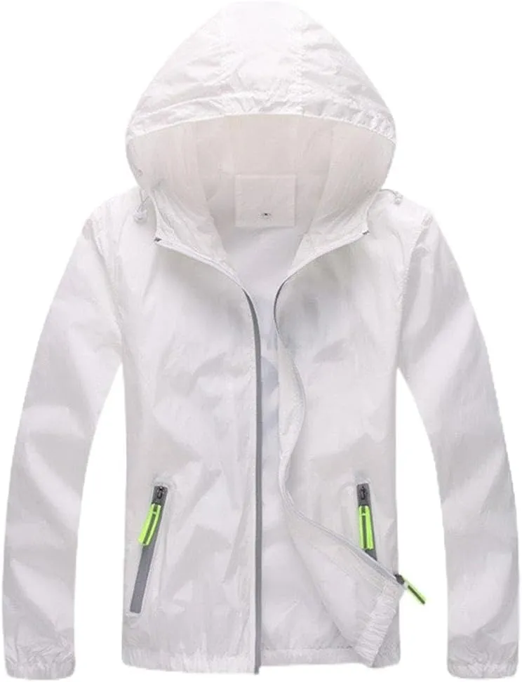 Lasher Womens Lightweight Windbreaker UV Protect Coat Hooded Zip Up Sport Jacket