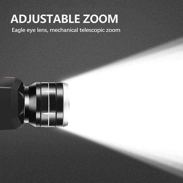 LED Headlamp Waterproof Outdoor Camping Fishing Lantern Torch USB Rechargeable XHP50 18650 LIB Headlight 3 Modes Zoom Head Flashlight