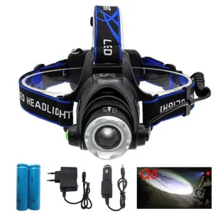 LED Headlight  Q5 Head lamp Torch Flashlight Camping Headlamp rechargeable fishing light Linterna AC Charger 18650 Battery