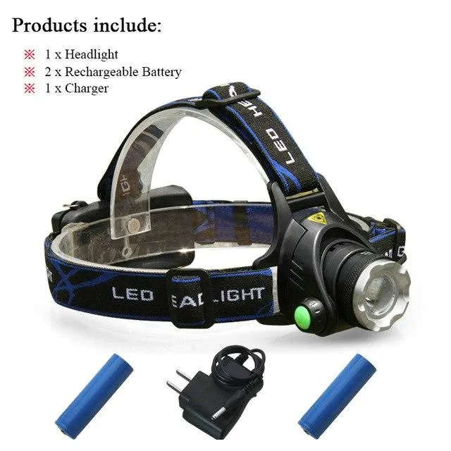 LED L2 Rechargeable head lamp 18650 battery CREE XML T6 Zoom LED Headlamp life waterproof 4 mode head light torch lanterna
