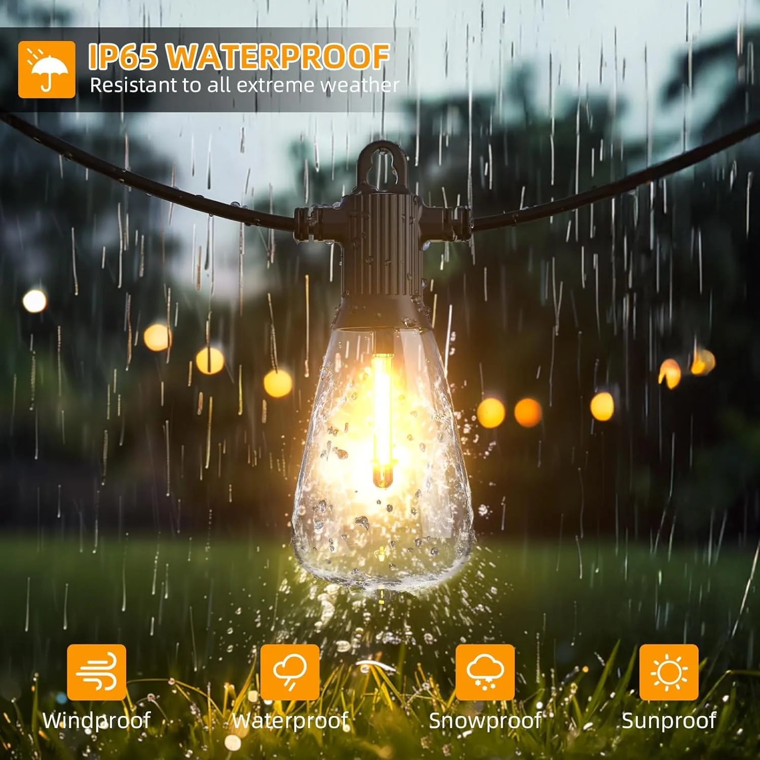 LED Outdoor String Lights, 240FT Outside Waterproof Patio Lights with 120 4 Shatterproof ST38 Edison Bulbs, 2700K Warm White Hanging Light, Dimmable Light for Backyard Garden Bistro Party Cafe