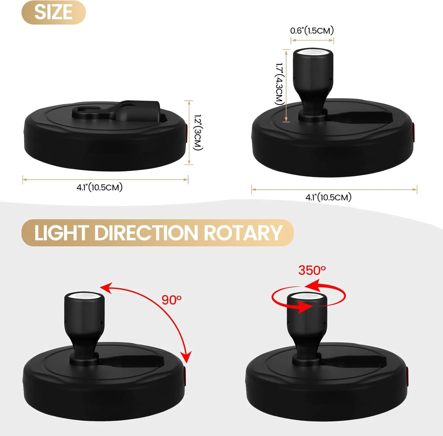 LED Spotlights, Rechargeable Battery Picture Lights, Uplighting Indoor, Spot Light with Remote, Plant & Wall Art Display Dartboard Closet Spotlight-Black
