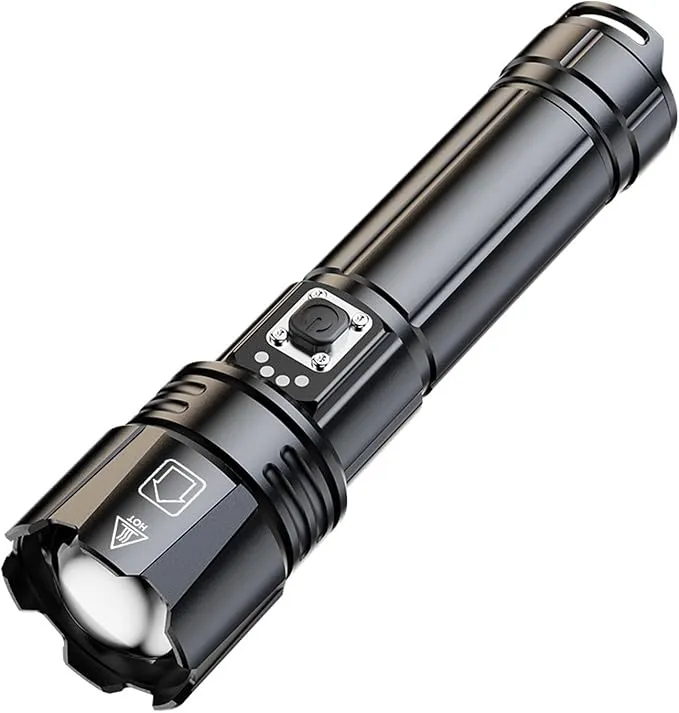 LED Torch Rechargeable Flashlight with High Lumens, High Powered Torches, Powerful Handheld Tactical Flashlight for Emergency Camping Hiking Gift