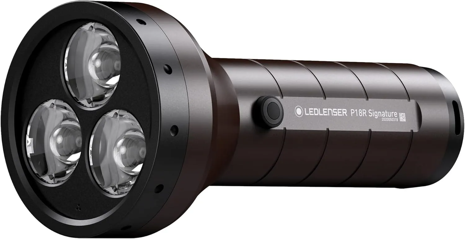 Ledlens P18R Signature LED Flashlight, USB Rechargeable, Japanese Product, Espresso Brown, Small
