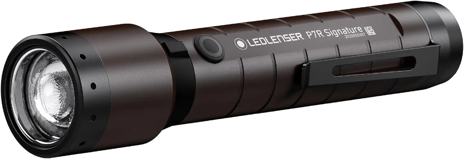 Ledlenser P7R Signature - LED Rechargeable Torch, Super Bright 2000 Lumens, Water Resistant (IP68) Powerful Searchlight Torch, Dog Walking, Hiking, Camping, Exploring, Up to 90 Hour Battery Life