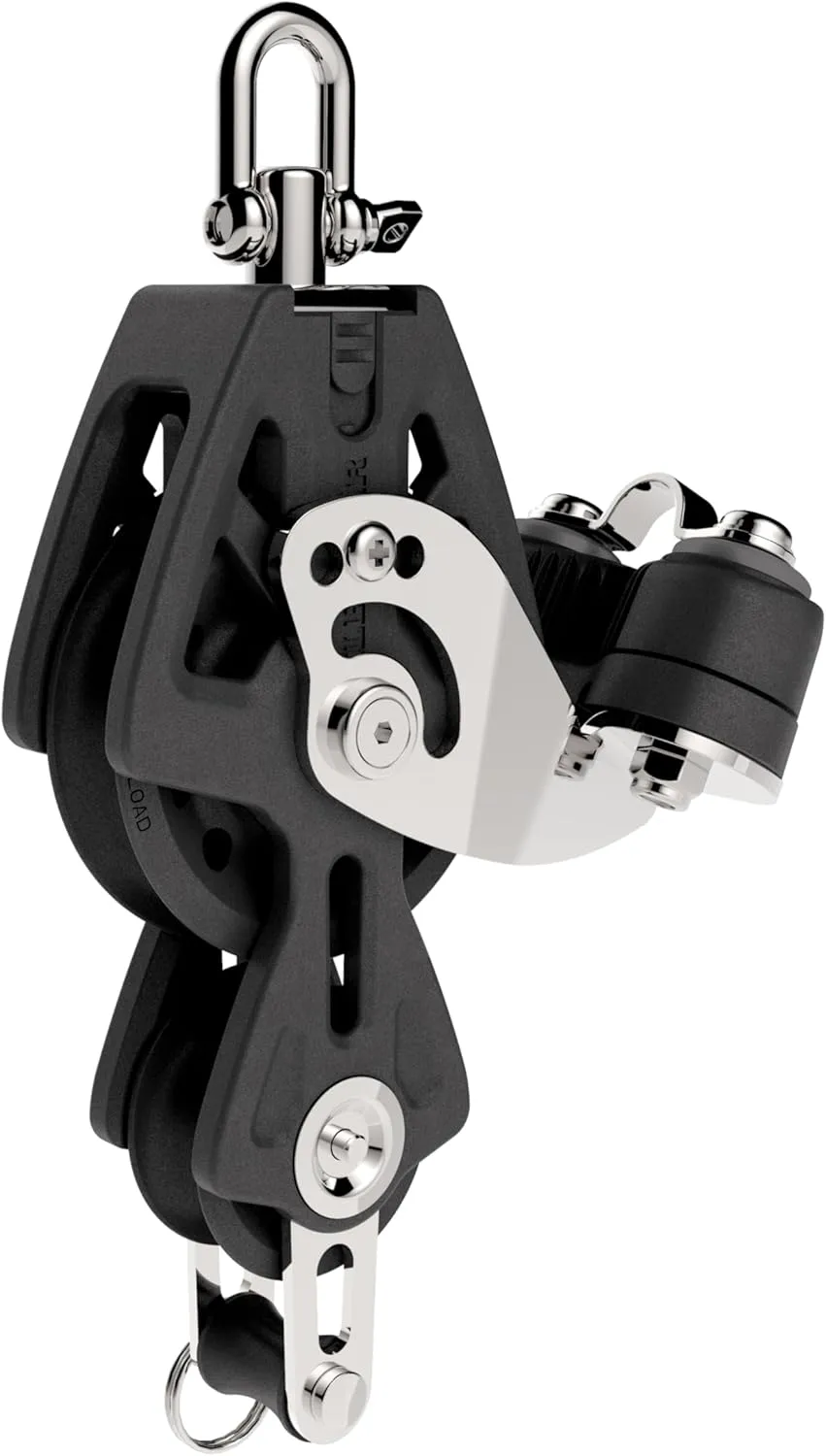 Lewmar 50mm Synchro Block Fiddle Becket Cam, 990 lb Working Load Limit, Accommodates 1/4" - 3/8 Lines, High-Density Free-Spin Bearing, Traveler Compatible - 29925039BK
